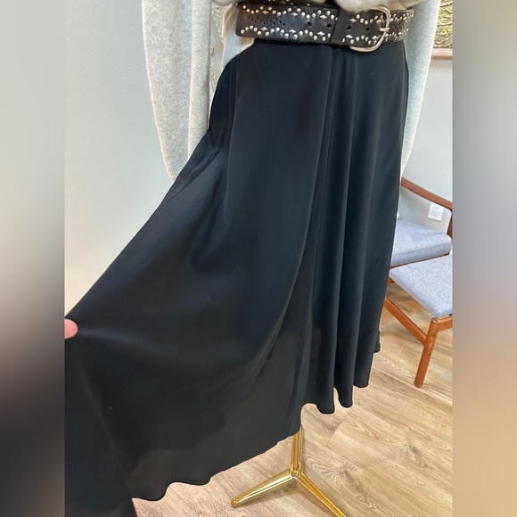 Vintage Spencer Jeremy 100% Silk Pull on Elastic Waist Midi Skirt - Picture 3 of 10